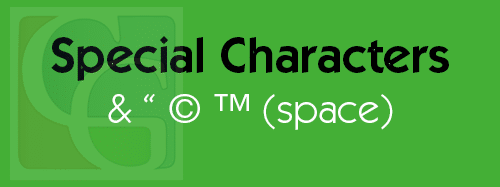 Special Characters HTML Code